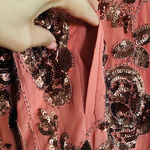 Endless Rose Coral  Bomber Jacket with Floral Design - Picture 5 of 16